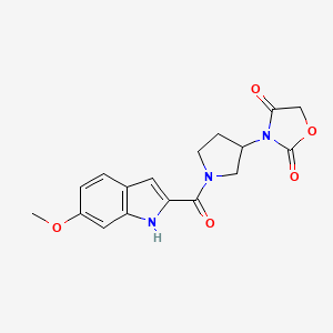3-(1-(6-methoxy-1H-indole-2-carbonyl)pyrrolidin-3-yl)oxazolidine-2,4-dione