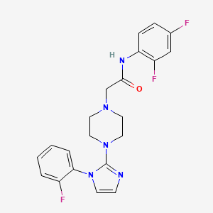 N-(2,4-difluorophenyl)-2-(4-(1-(2-fluorophenyl)-1H-imidazol-2-yl)piperazin-1-yl)acetamide