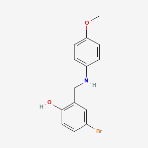 molecular formula C14H14BrNO2 B2718479 4-溴-2-{[(4-甲氧基苯基)氨基]甲基}苯酚 CAS No. 763132-62-3