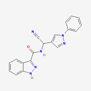 molecular formula C19H14N6O B2718485 N-[cyano(1-phenyl-1H-pyrazol-4-yl)methyl]-1H-indazole-3-carboxamide CAS No. 1355692-88-4