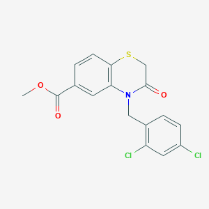 molecular formula C17H13Cl2NO3S B2718491 methyl 4-(2,4-dichlorobenzyl)-3-oxo-3,4-dihydro-2H-1,4-benzothiazine-6-carboxylate CAS No. 338393-80-9