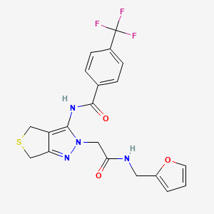 N-(2-(2-((furan-2-ylmethyl)amino)-2-oxoethyl)-4,6-dihydro-2H-thieno[3,4-c]pyrazol-3-yl)-4-(trifluoromethyl)benzamide