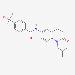 molecular formula C21H21F3N2O2 B2718498 N-(1-isobutyl-2-oxo-1,2,3,4-tetrahydroquinolin-6-yl)-4-(trifluoromethyl)benzamide CAS No. 941991-54-4
