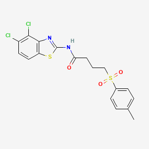 molecular formula C18H16Cl2N2O3S2 B2718507 N-(4,5-dichlorobenzo[d]thiazol-2-yl)-4-tosylbutanamide CAS No. 923089-20-7