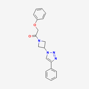 molecular formula C19H18N4O2 B2718510 2-phenoxy-1-(3-(4-phenyl-1H-1,2,3-triazol-1-yl)azetidin-1-yl)ethanone CAS No. 2034265-19-3