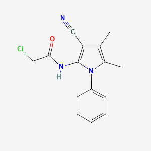 molecular formula C15H14ClN3O B2718512 2-氯-N-(3-氰-4,5-二甲基-1-苯基-1H-吡咯-2-基)乙酰胺 CAS No. 923842-98-2