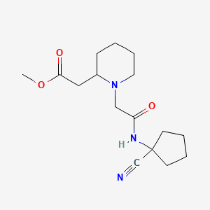molecular formula C16H25N3O3 B2718516 Methyl 2-(1-{[(1-cyanocyclopentyl)carbamoyl]methyl}piperidin-2-yl)acetate CAS No. 1252521-35-9