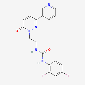 molecular formula C18H15F2N5O2 B2718520 1-(2,4-difluorophenyl)-3-(2-(6-oxo-3-(pyridin-3-yl)pyridazin-1(6H)-yl)ethyl)urea CAS No. 1105208-02-3