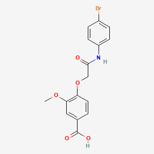 molecular formula C16H14BrNO5 B2718528 4-{[(4-溴苯基)氨基甲酰]甲氧基}-3-甲氧基苯甲酸 CAS No. 522624-54-0