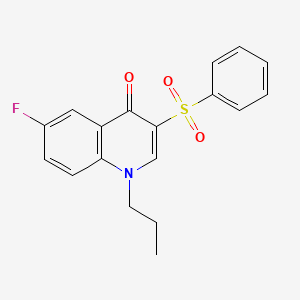 molecular formula C18H16FNO3S B2718530 3-(Benzenesulfonyl)-6-fluoro-1-propyl-1,4-dihydroquinolin-4-one CAS No. 899214-16-5