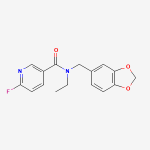 molecular formula C16H15FN2O3 B2718541 N-[(2H-1,3-benzodioxol-5-yl)methyl]-N-ethyl-6-fluoropyridine-3-carboxamide CAS No. 1333742-32-7