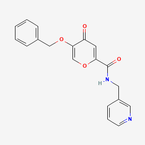 molecular formula C19H16N2O4 B2718546 5-(benzyloxy)-4-oxo-N-(pyridin-3-ylmethyl)-4H-pyran-2-carboxamide CAS No. 1021023-86-8
