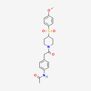 N-(4-(2-(4-((4-methoxyphenyl)sulfonyl)piperidin-1-yl)-2-oxoethyl)phenyl)acetamide