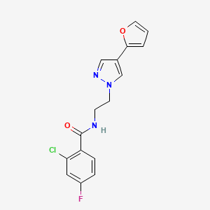 2-chloro-4-fluoro-N-(2-(4-(furan-2-yl)-1H-pyrazol-1-yl)ethyl)benzamide