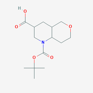 molecular formula C14H23NO5 B2718574 1-[(2-甲基丙酰氧基)-2,3,4,4a,5,7,8,8a-八氢吡喃[4,3-b]吡啶-3-甲酸 CAS No. 2361634-52-6