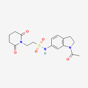 molecular formula C17H21N3O5S B2718579 N-(1-乙酰吲哚-6-基)-2-(2,6-二氧代哌啶-1-基)乙烷磺酰胺 CAS No. 1207055-49-9