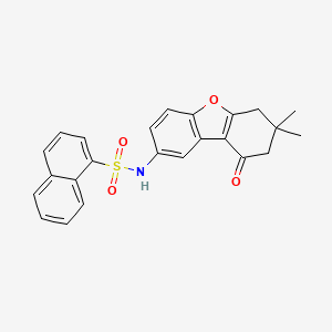 molecular formula C24H21NO4S B2718588 N-(7,7-dimethyl-9-oxo-6,8-dihydrodibenzofuran-2-yl)naphthalene-1-sulfonamide CAS No. 670259-85-5