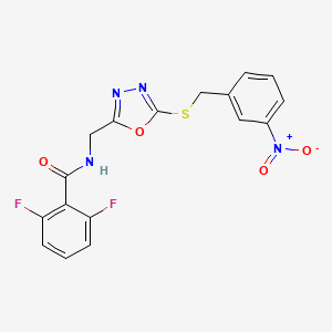 molecular formula C17H12F2N4O4S B2718592 2,6-difluoro-N-((5-((3-nitrobenzyl)thio)-1,3,4-oxadiazol-2-yl)methyl)benzamide CAS No. 920443-19-2