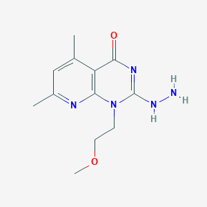 molecular formula C12H17N5O2 B2718598 2-hydrazinyl-1-(2-methoxyethyl)-5,7-dimethylpyrido[2,3-d]pyrimidin-4(1H)-one CAS No. 937600-45-8