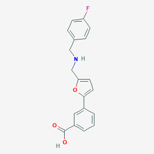 molecular formula C19H16FNO3 B271860 3-(5-{[(4-Fluorobenzyl)amino]methyl}-2-furyl)benzoic acid 