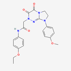 molecular formula C22H23N5O5 B2718602 N-(4-ethoxyphenyl)-2-(8-(4-methoxyphenyl)-3,4-dioxo-3,4,7,8-tetrahydroimidazo[2,1-c][1,2,4]triazin-2(6H)-yl)acetamide CAS No. 941935-69-9
