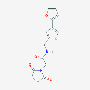 molecular formula C15H14N2O4S B2718603 2-(2,5-Dioxopyrrolidin-1-yl)-N-[[4-(furan-2-yl)thiophen-2-yl]methyl]acetamide CAS No. 2380043-33-2