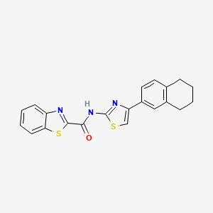 molecular formula C21H17N3OS2 B2718604 N-[4-(5,6,7,8-tetrahydronaphthalen-2-yl)-1,3-thiazol-2-yl]-1,3-benzothiazole-2-carboxamide CAS No. 684232-89-1