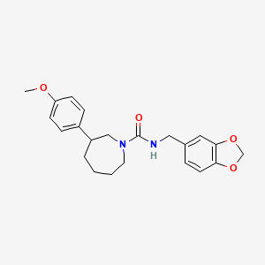 molecular formula C22H26N2O4 B2718610 N-(benzo[d][1,3]dioxol-5-ylmethyl)-3-(4-methoxyphenyl)azepane-1-carboxamide CAS No. 1788560-68-8