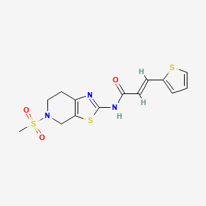 (E)-N-(5-(methylsulfonyl)-4,5,6,7-tetrahydrothiazolo[5,4-c]pyridin-2-yl)-3-(thiophen-2-yl)acrylamide