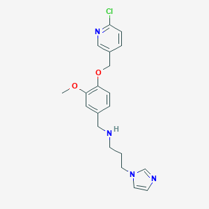 molecular formula C20H23ClN4O2 B271862 N-{4-[(6-chloro-3-pyridinyl)methoxy]-3-methoxybenzyl}-N-[3-(1H-imidazol-1-yl)propyl]amine 
