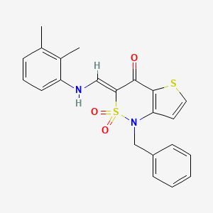 molecular formula C22H20N2O3S2 B2718621 (3Z)-1-benzyl-3-{[(2,3-dimethylphenyl)amino]methylene}-1H-thieno[3,2-c][1,2]thiazin-4(3H)-one 2,2-dioxide CAS No. 894670-61-2