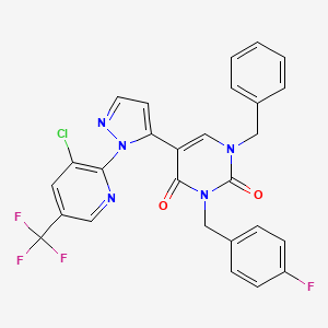 1-Benzyl-5-[2-[3-chloro-5-(trifluoromethyl)pyridin-2-yl]pyrazol-3-yl]-3-[(4-fluorophenyl)methyl]pyrimidine-2,4-dione