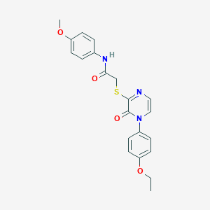 molecular formula C21H21N3O4S B2718634 2-[4-(4-乙氧基苯基)-3-氧代吡嗪-2-基]硫基-N-(4-甲氧基苯基)乙酰胺 CAS No. 900007-34-3