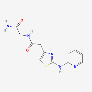 molecular formula C12H13N5O2S B2718652 N-(2-氨基-2-氧代乙基)-2-(2-(吡啶-2-基氨基)噻唑-4-基)乙酰胺 CAS No. 1226427-94-6