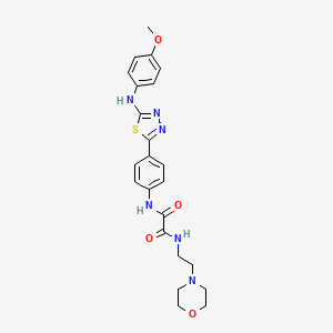 molecular formula C23H26N6O4S B2718653 N1-(4-(5-((4-methoxyphenyl)amino)-1,3,4-thiadiazol-2-yl)phenyl)-N2-(2-morpholinoethyl)oxalamide CAS No. 1021059-75-5