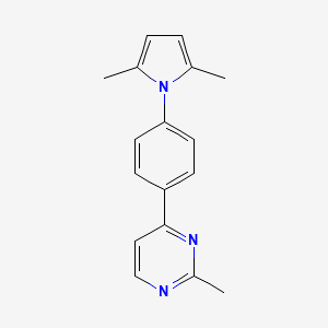 molecular formula C17H17N3 B2718655 4-[4-(2,5-dimethyl-1H-pyrrol-1-yl)phenyl]-2-methylpyrimidine CAS No. 865658-67-9