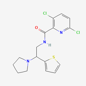 3,6-dichloro-N-[2-(pyrrolidin-1-yl)-2-(thiophen-2-yl)ethyl]pyridine-2-carboxamide