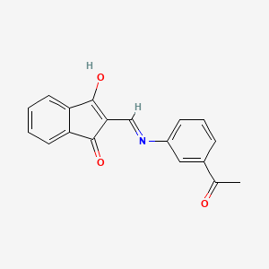 molecular formula C18H13NO3 B2718662 2-(((3-乙酰苯基)氨基)甲亚甲基)茚并-1,3-二酮 CAS No. 1023482-45-2