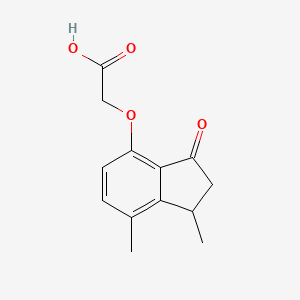 molecular formula C13H14O4 B2718664 2-[(1,7-dimethyl-3-oxo-2,3-dihydro-1H-inden-4-yl)oxy]acetic acid CAS No. 923249-44-9