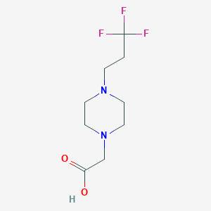 molecular formula C9H15F3N2O2 B2718666 2-[4-(3,3,3-Trifluoropropyl)piperazin-1-yl]acetic acid CAS No. 1191255-59-0