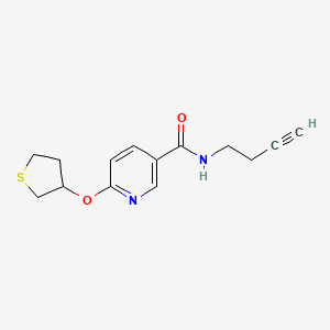 molecular formula C14H16N2O2S B2718669 N-(but-3-yn-1-yl)-6-((tetrahydrothiophen-3-yl)oxy)nicotinamide CAS No. 2034496-10-9