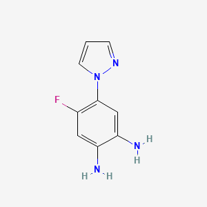 molecular formula C9H9FN4 B2718684 4-氟-5-(1H-吡唑-1-基)苯-1,2-二胺 CAS No. 1052598-93-2