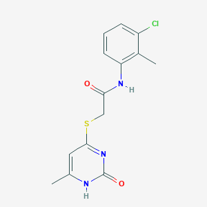 molecular formula C14H14ClN3O2S B2718690 N-(3-chloro-2-methylphenyl)-2-[(6-methyl-2-oxo-1,2-dihydropyrimidin-4-yl)sulfanyl]acetamide CAS No. 905666-09-3