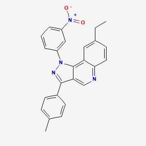 molecular formula C25H20N4O2 B2718691 8-ethyl-3-(4-methylphenyl)-1-(3-nitrophenyl)-1H-pyrazolo[4,3-c]quinoline CAS No. 901265-16-5