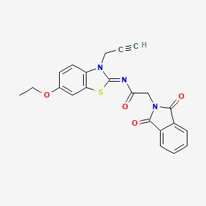 molecular formula C22H17N3O4S B2718710 2-(1,3-dioxo-2,3-dihydro-1H-isoindol-2-yl)-N-[(2Z)-6-ethoxy-3-(prop-2-yn-1-yl)-2,3-dihydro-1,3-benzothiazol-2-ylidene]acetamide CAS No. 941917-19-7