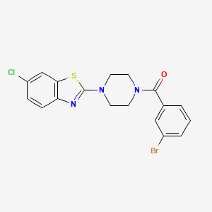 molecular formula C18H15BrClN3OS B2718714 (3-Bromophenyl)(4-(6-chlorobenzo[d]thiazol-2-yl)piperazin-1-yl)methanone CAS No. 897470-93-8