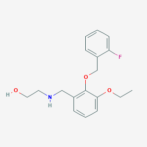 molecular formula C18H22FNO3 B271872 2-({3-Ethoxy-2-[(2-fluorobenzyl)oxy]benzyl}amino)ethanol 