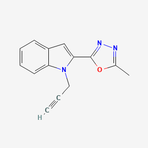 molecular formula C14H11N3O B2718728 2-methyl-5-(1-(prop-2-yn-1-yl)-1H-indol-2-yl)-1,3,4-oxadiazole CAS No. 921799-90-8