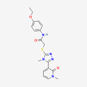 molecular formula C19H21N5O3S B2718735 N-(4-乙氧基苯基)-2-((4-甲基-5-(1-甲基-2-氧代-1,2-二氢嘧啶-3-基)-4H-1,2,4-三唑-3-基)硫)乙酰胺 CAS No. 1105227-47-1