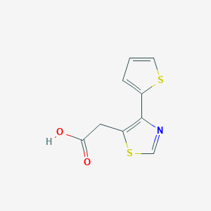 molecular formula C9H7NO2S2 B2718739 2-(4-(Thiophen-2-yl)thiazol-5-yl)acetic acid CAS No. 927999-28-8